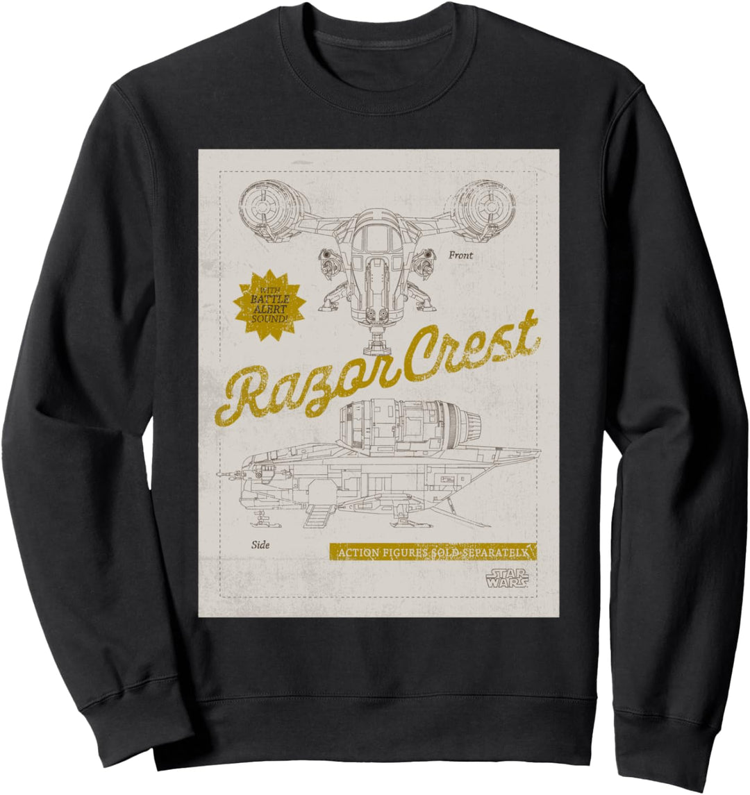 Star Wars The Mandalorian Razor Crest Toy Diagram Sweatshirt