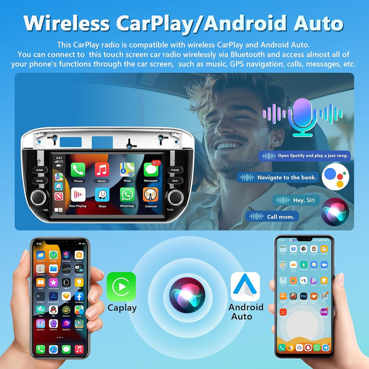 4GB+64GB Autoradio für FIAT Punto 10-16/Linea 12-15 mit Wireless Carplay/Android Auto, Bildschirm Ca