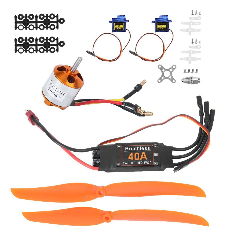 RC Airplane Power Kit, bürstenloser 1100-kV-Motor 40A ESC SG90 9G Micro Servo 1060 Propeller Kompati
