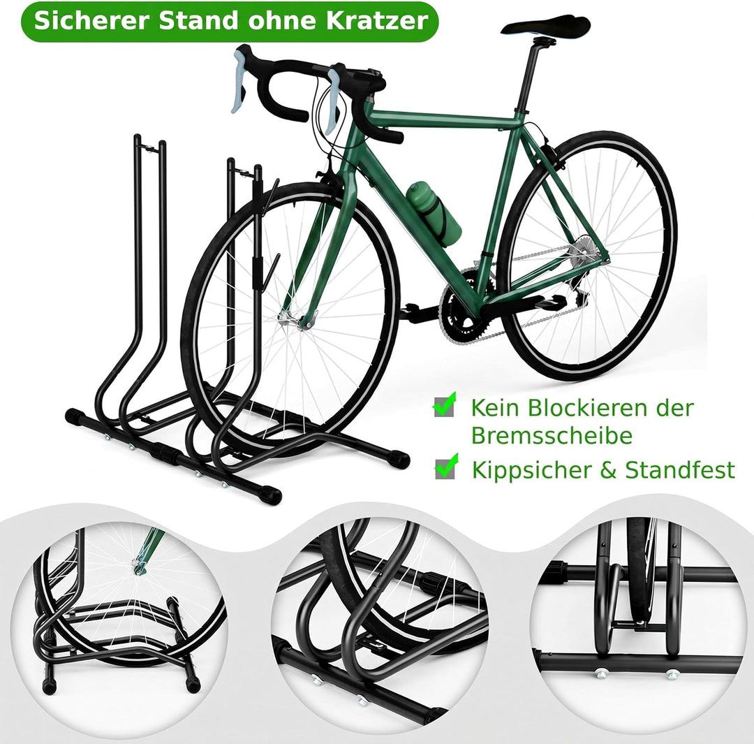 TLGREEN Fahrradständer Boden 2er-Set 24–26 Zoll,2-stufig(40/70 mm)