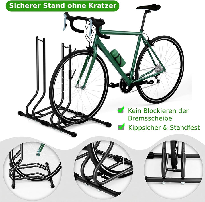 TLGREEN Fahrradständer Boden 2er-Set 24–26 Zoll,2-stufig(40/70 mm)
