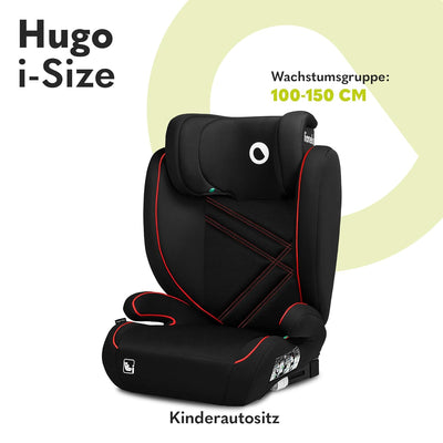 LIONELO HUGO I-SIZE Kinderautositz, Gruppe 2 3, von 100–150 cm, ISOFIX-Installation, verstellbare Ko