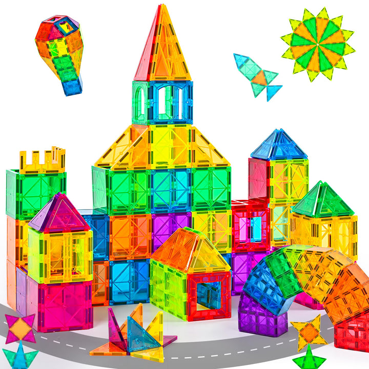 cossy Magnetische Bausteine 60 Teile,Magnetspiel für Kinder,Magnetbausteine für Jungen und Mädchen,M