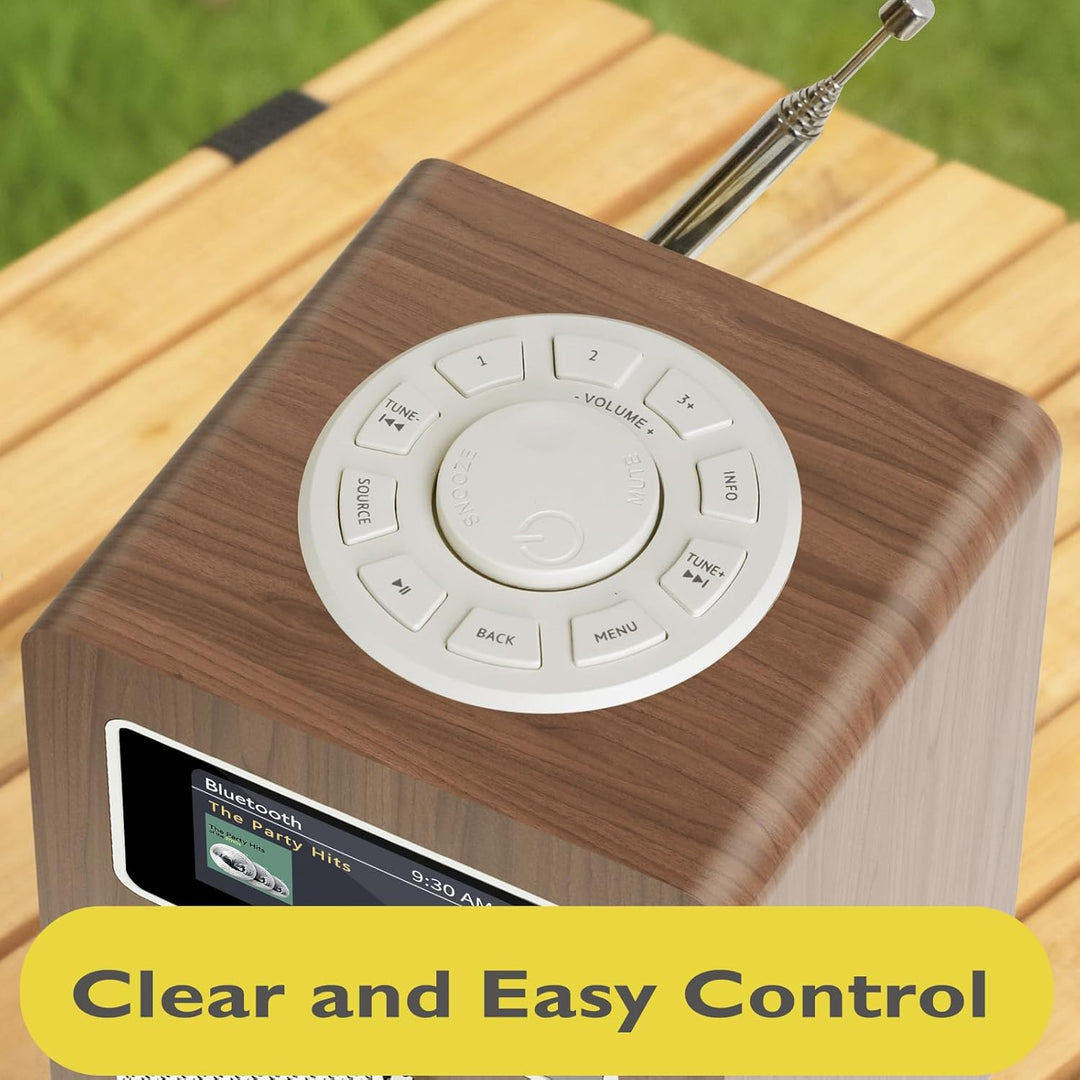 MangoKit MD4 DAB Radio mit Bluetooth,DAB Plus Digitalradio,UKW Radio,Küchenradios,Netz- und Batterie