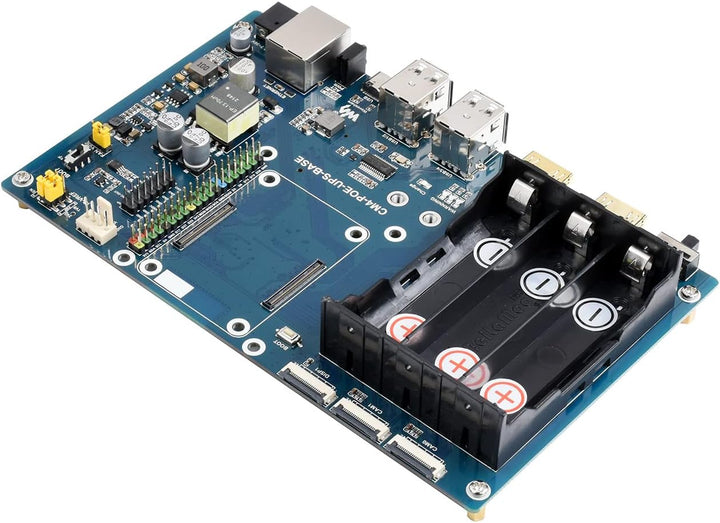 Waveshare PoE UPS Uninterruptible Power Supply Base Board for Raspberry Pi Compute Module 4 with Gig