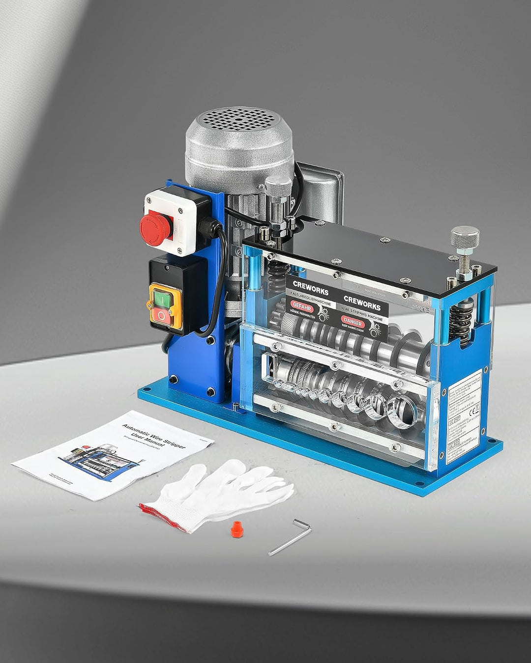 CREWORKS Elektrische Kabelabisoliermaschine 370W Kabelschälmaschine Abisoliermaschine Kabel Abisolie