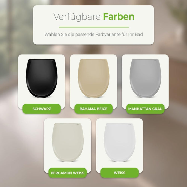 LUVETT® Toilettendeckel mit Absenkautomatik C770 oval, WC-Sitz mit 3 Befestigungsvarianten zur Wahl,