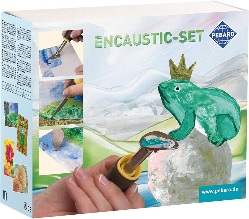 Pebaro 0279 Geschenkset Encaustic inkl. Kolben, Minibügeleisen, Schreibspitze, Messingbürste, 7 Wach