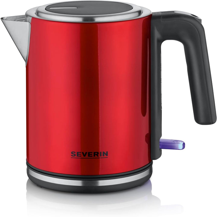 SEVERIN Wasserkocher 1L, elektrischer Wasserkocher mit Wasserstandsanzeige, Kalkfilter, XXL-Öffnung,