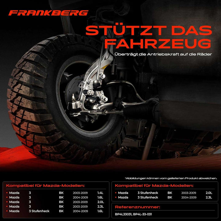 Frankberg Achsschenkel Radaufhängung Vorne Links Kompatibel mit 3/3 Stufenheck BK 1.4L-2.3L 2003-200