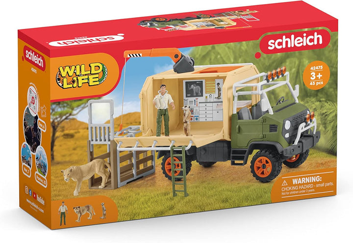 SCHLEICH 42475 Grosser Truck Tierrettung, für Kinder ab 3 Jahren, Wild Life - Spielset Standardverpa