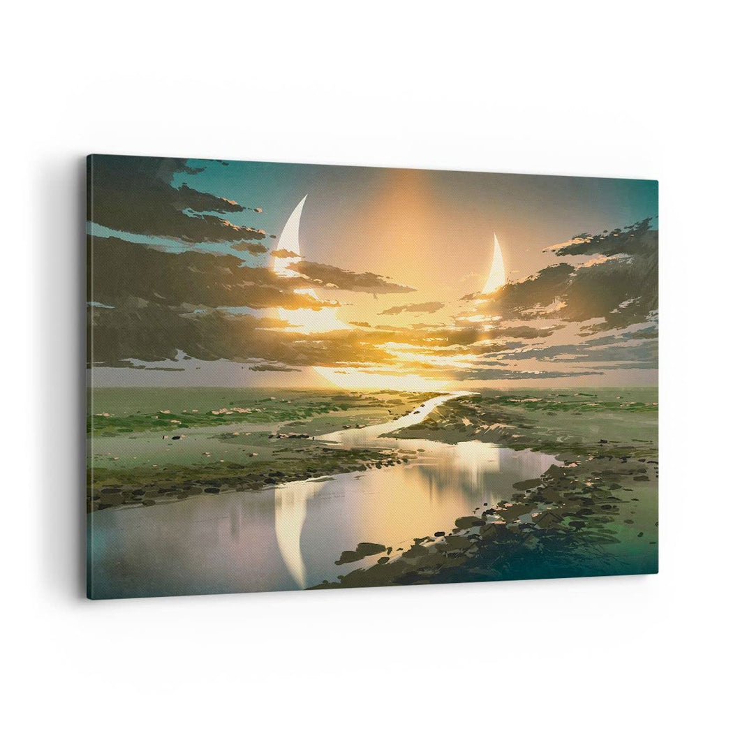 ARTTOR Bilder auf Leinwand 100x70cm Leinwandbild mit Rahmen natur natur Gross Wanddeko Bild Schlafzi