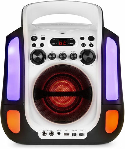 Fenton SBS30W - Karaoke Anlage mit 2 Mikrofonen, Karaoke Maschine mit Bluetooth, CD Plus G-Player, U