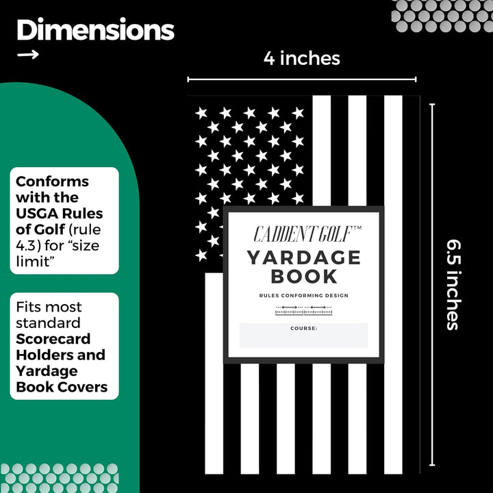 CADDENT Golf Yardage Book - Golf Journal & Log Book with Golf Club Yardage Chart - Golf Notebook Bac