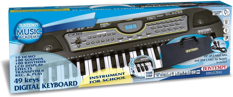 Bontempi 15 4909 Digitales Keyboard. 49 Midi-Tasten C-C, Schwarz/Weiss 49 Midi- Tasten, 49 Midi- Tas