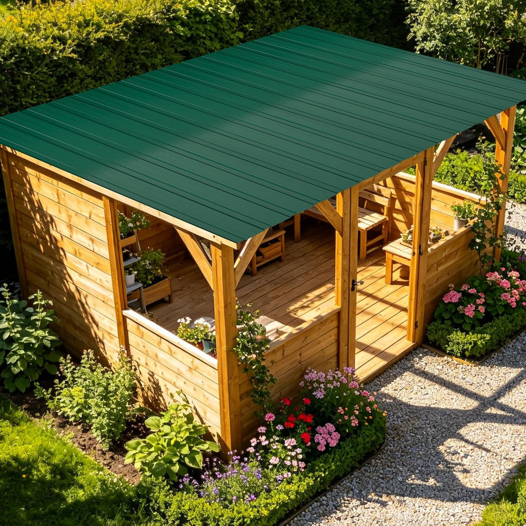 26 Stück Profilblech Verzinkter Stahl – 12 m² Dachblech Set mit Schrauben, UV-beständig, Winterfest
