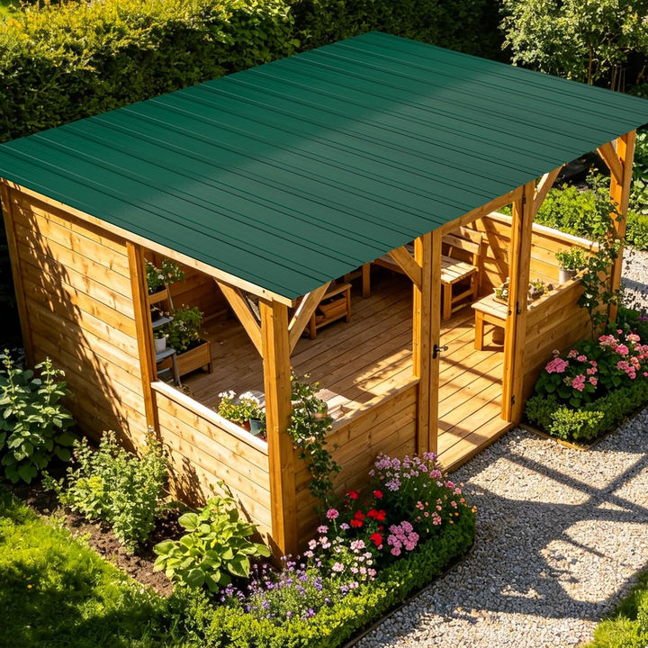 26 Stück Profilblech Verzinkter Stahl – 12 m² Dachblech Set mit Schrauben, UV-beständig, Winterfest