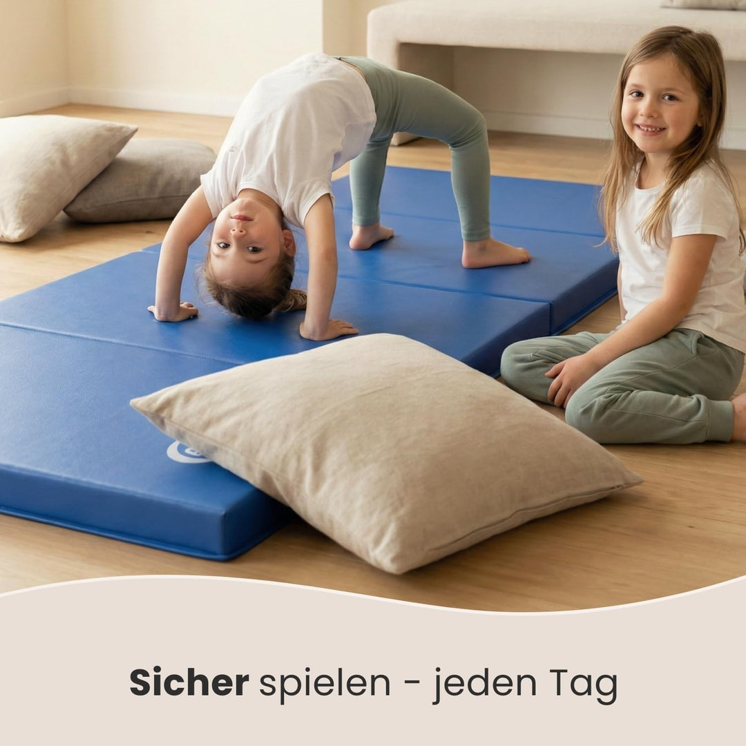 eyepower klappbare Turnmatte für Zuhause 180x60x5 cm - dicke Gymnastikmatte - Weichbodenmatte faltba