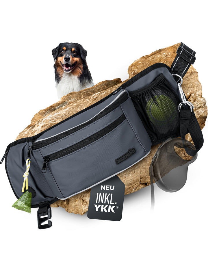 ZAUBERPFOTE Gassi Tasche 'Atlas' - Premium Leckerlitasche für Hunde - Inkl. YKK® Zipper & Leinenhalt