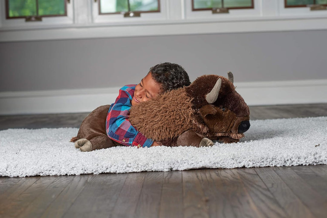 Wild Republic 19307 Jumbo Plüsch Bison Wisent, grosses Kuscheltier, Plüschtier, Cuddlekins, 76 cm, B