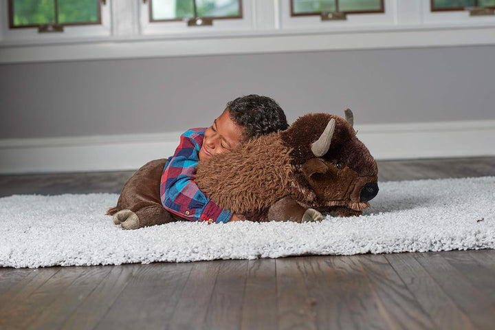 Wild Republic 19307 Jumbo Plüsch Bison Wisent, grosses Kuscheltier, Plüschtier, Cuddlekins, 76 cm, B