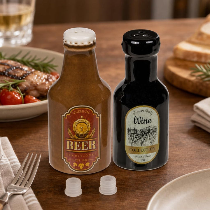 MIJOMA Salz- & Pfefferstreuer Set - Stilvolles Porzellandesign, Lebensmittelecht, Einfach zu Befülle