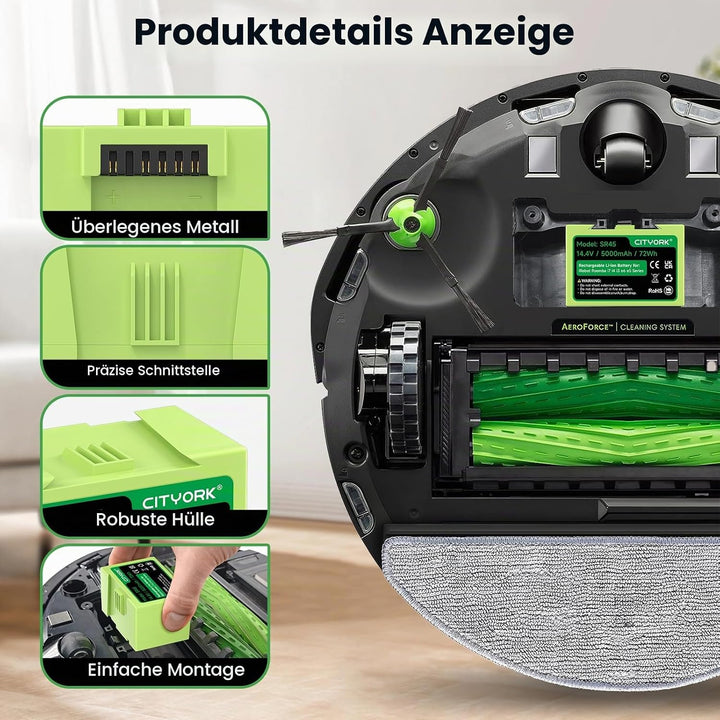 ABL-D1/ABL-D2 Li-ion Ersatz Akku für iRobot Roomba i7/ i7+, i4/i4+, i3/i3+ Plus, für iRobot Roomba e