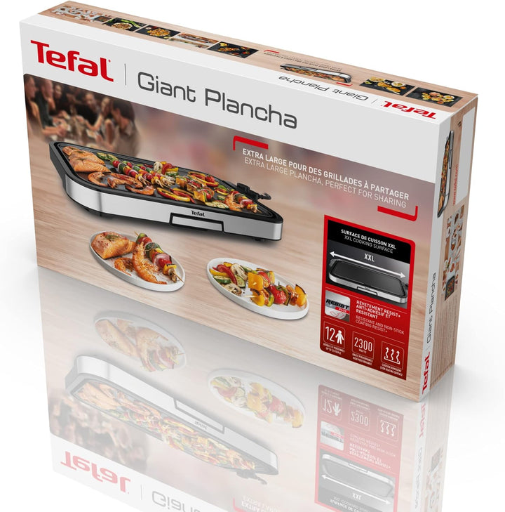 Tefal CB631D Giant Plancha Grill 12 Personen, XXL-Grillfläche, Antihaftbeschichtung, regelbarer Ther