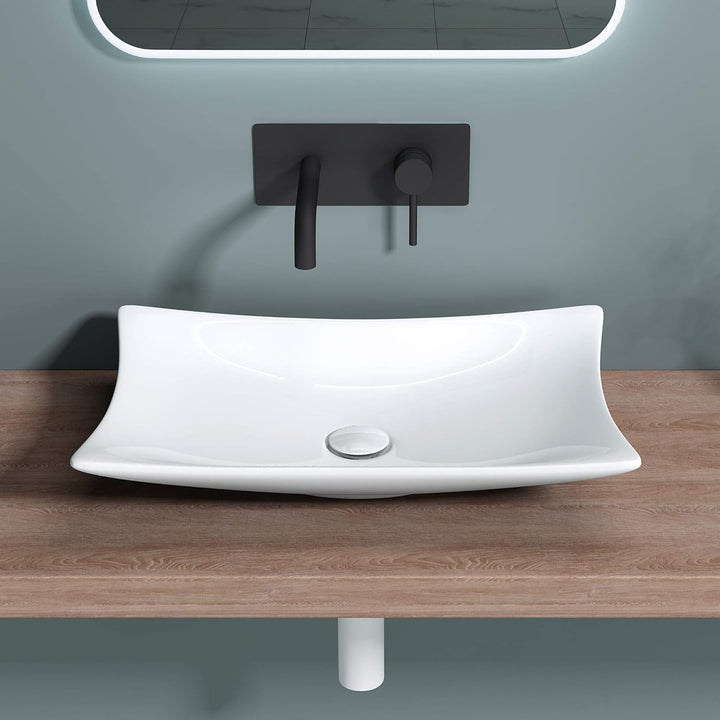 Sogood Brüssel910 Aufsatzwaschbecken, Keramik, weiss inkl. Nano-Versiegelung