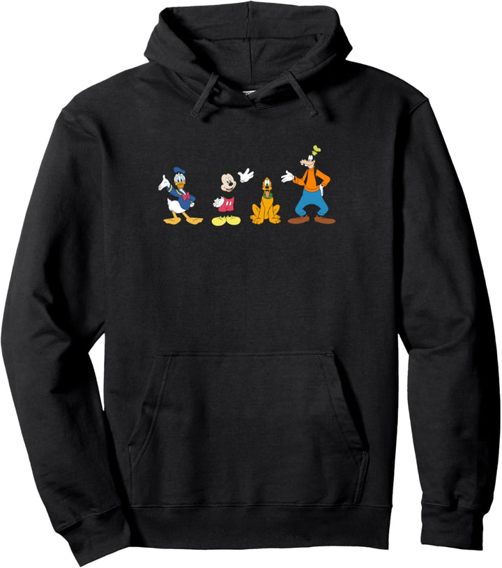 Disney Mickey Mouse & Friends stehen in einer Reihe und winken Hallo Pullover Hoodie