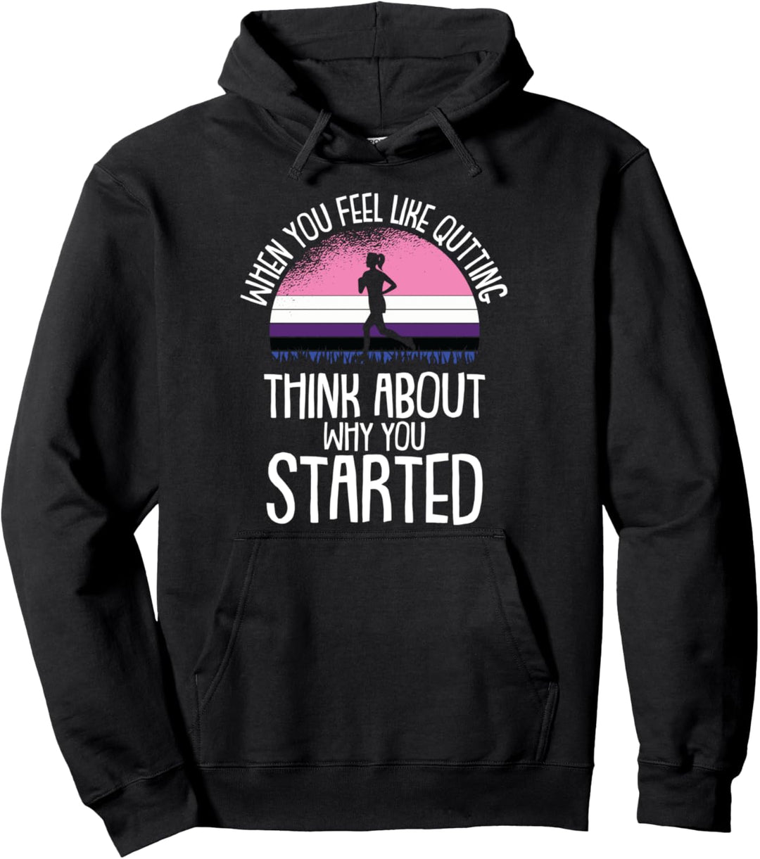 When You Feel Like Quitting Genderfluid Pride Running LGBT-Q Pullover Hoodie