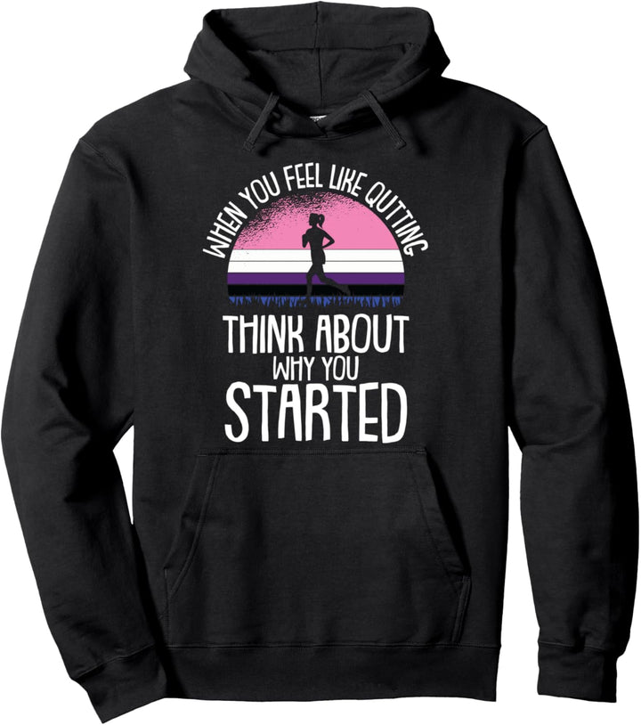 When You Feel Like Quitting Genderfluid Pride Running LGBT-Q Pullover Hoodie