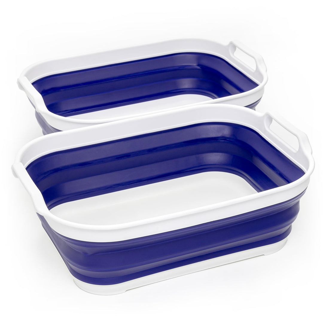 SAMMART 13L zusammenklappbare Wanne mit Griff – tragbarer Outdoor-Picknickkorb/Krater – Faltbare Ein