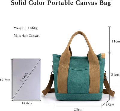 CORIOS Damen Umhängetasche Canvas Handtasche Schultertasche Kleine Kapazität Henkeltaschen Casual Tr