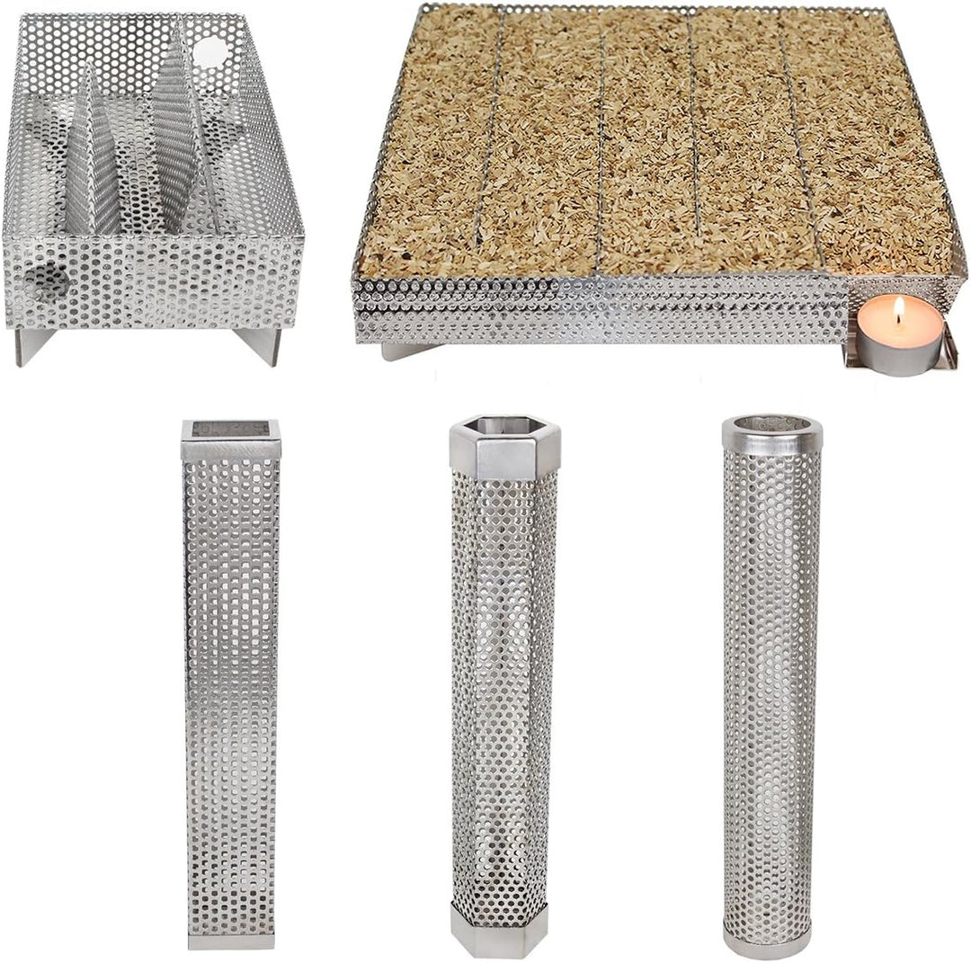 Beeketal 'Smoke XL' Sparbrand Kaltraucherzeuger aus V4A Edelstahl mit 3 Kammern (L/B/H) ca. 125x200x