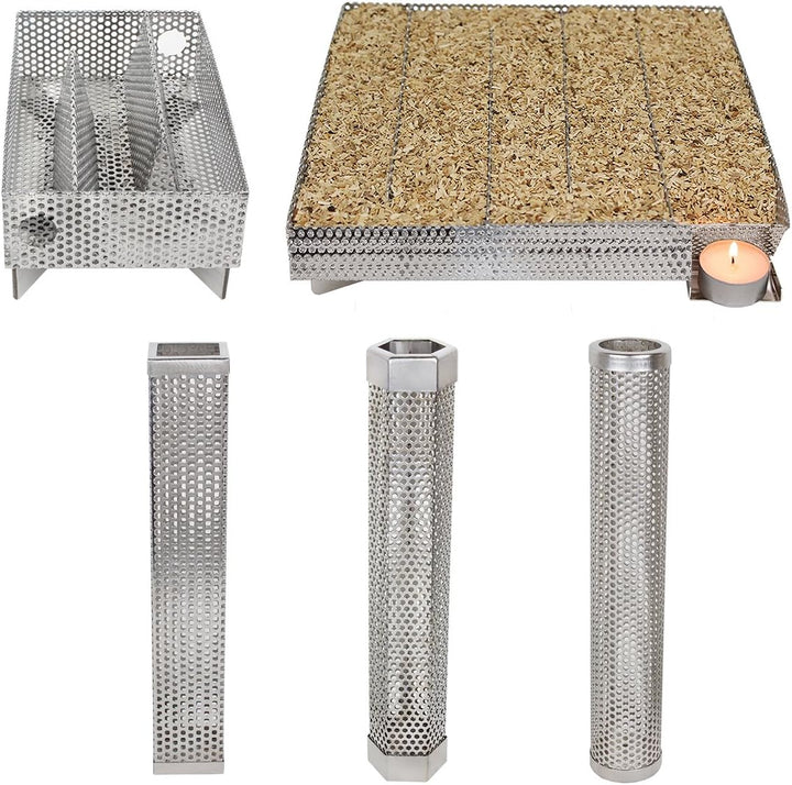 Beeketal 'Smoke XL' Sparbrand Kaltraucherzeuger aus V4A Edelstahl mit 3 Kammern (L/B/H) ca. 125x200x