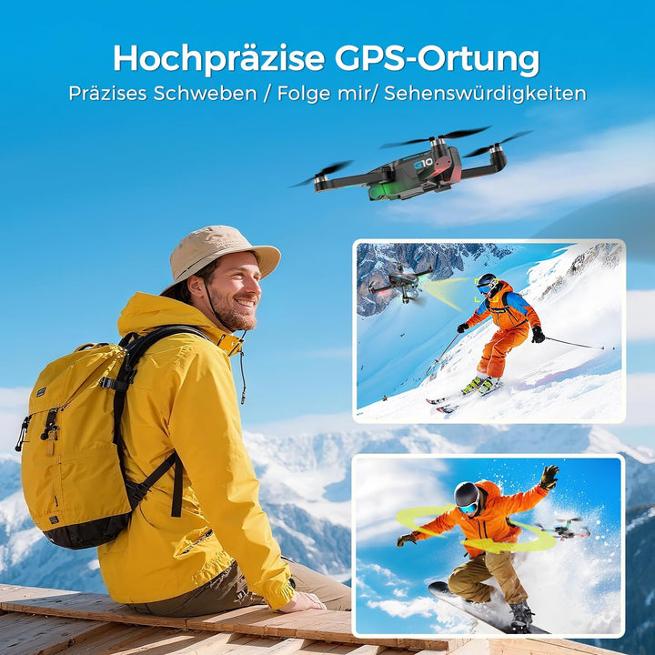 GPS Drohne mit kamera EIS 4K(Bildschirmfernsteuerung),Faltbare Mini Drone für Erwachsene, Einsteiger