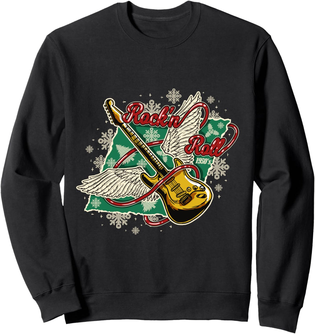 Rock n Roll E-Gitarre Rockmusik Rocker Weihnachten Sweatshirt