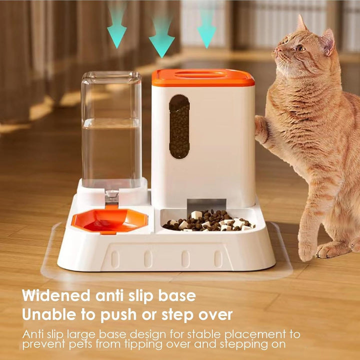 Futter- Und Wasserspender Für Katzen, Automatischer Futterautomaten Für Katzen & Kleine Hunde, 2 In
