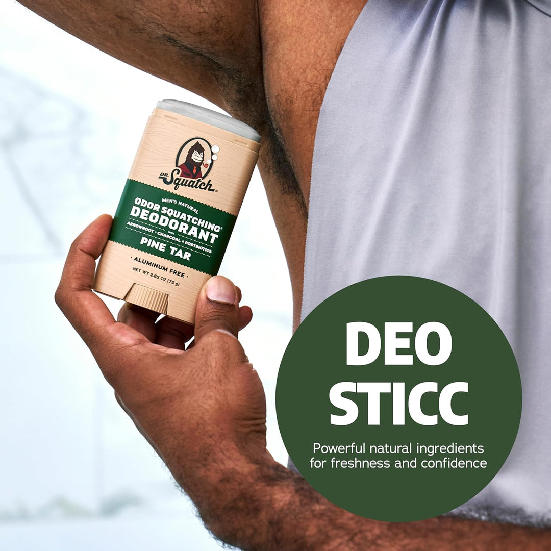 Dr. Squatch Natürliches Deodorant für Männer ohne Aluminium, mit Aktivkohle & Postbiotika für bis zu