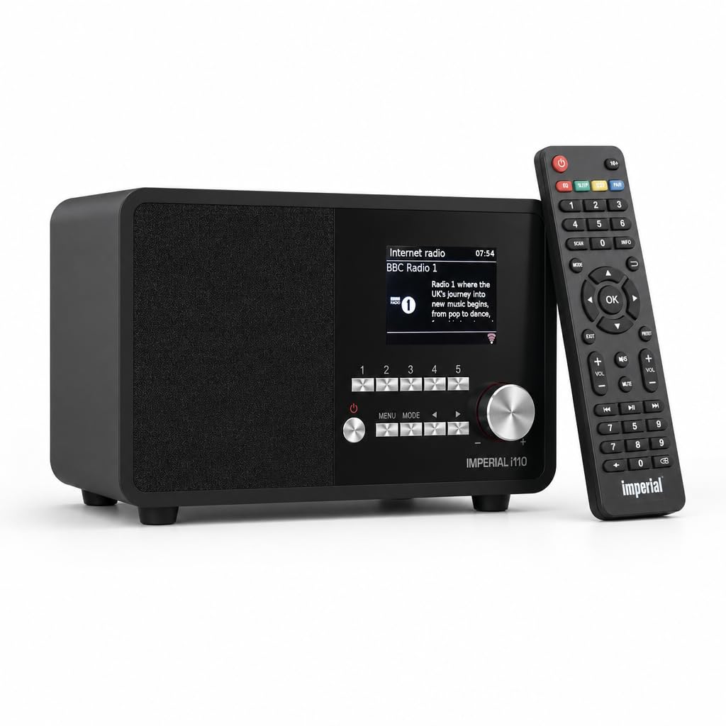 Imperial i110 Internetradio UPNP/DLNA Mediaplayer schwarz Schwarz Single, Schwarz Single