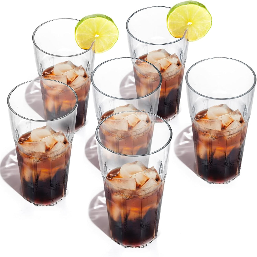 Tebery 6 Stück 400ml Acryl Kunststoff Tumbler Tassen, 14oz Trinkgläser Wassergläser, wiederverwendba