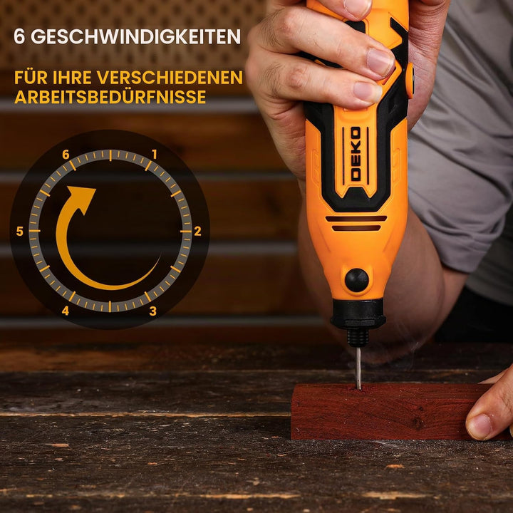 Multifunktionswerkzeug Rotationswerkzeug Gravur Gerät Mini Schleifer: DEKOPRO 170W 127 Zubehör Set V