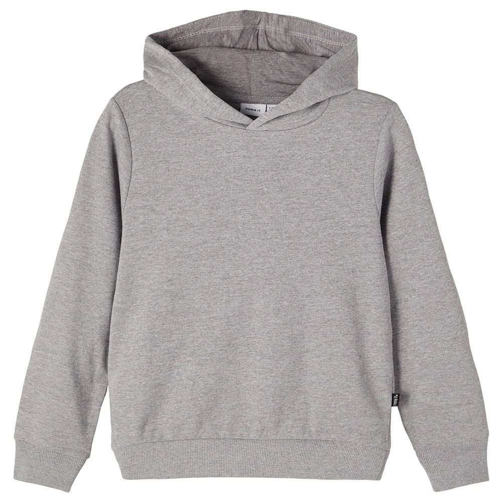 NAME IT Mädchen Kapuzen Sweater aus Bio-Baumwolle 122-128 Grey Melange, 122-128 Grey Melange
