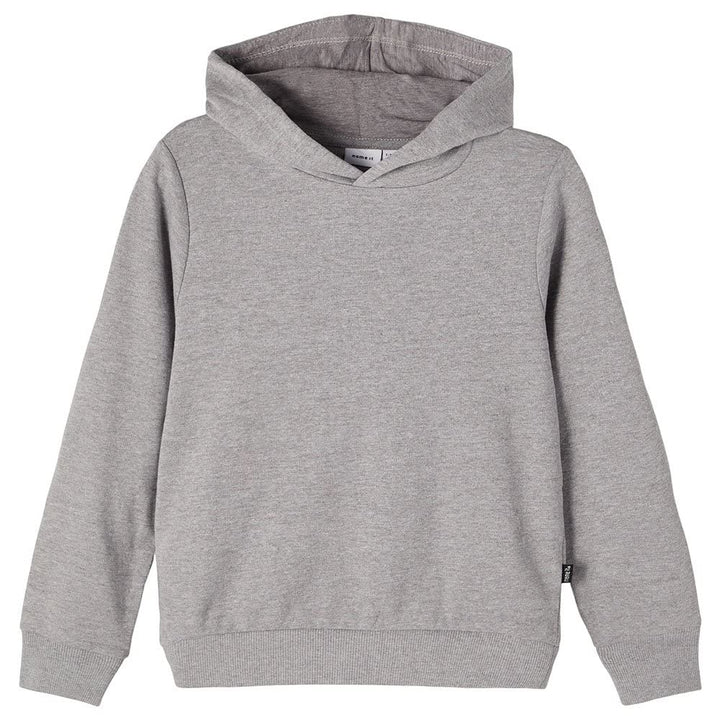 NAME IT Mädchen Kapuzen Sweater aus Bio-Baumwolle 122-128 Grey Melange, 122-128 Grey Melange