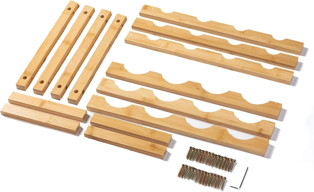 Weinregal, Klein Flaschenregal Lagerung Halter, Natürliche Flaschenhalter aus Bambus, Wein Flaschen