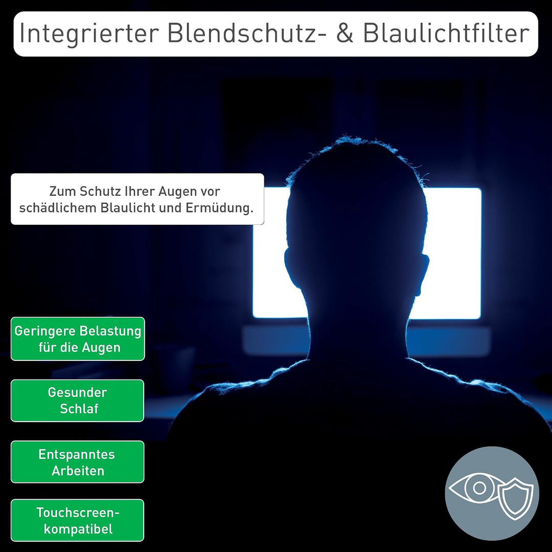 Leitz Monitor Blickschutzfilter 27 Zoll (16:9), Abnehmbare Schutzfolie, Mit Blaulichtfilter und Blen