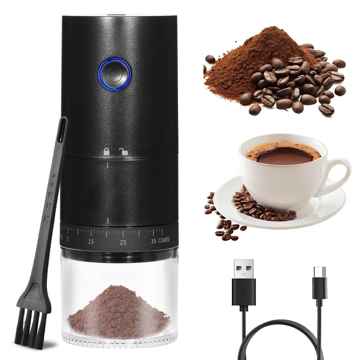 Kaffeemühle Elektrisch Kegelmahlwerk, USB Wiederaufladbare Elektrische Kaffeemühle mit 38 Grobkörnig