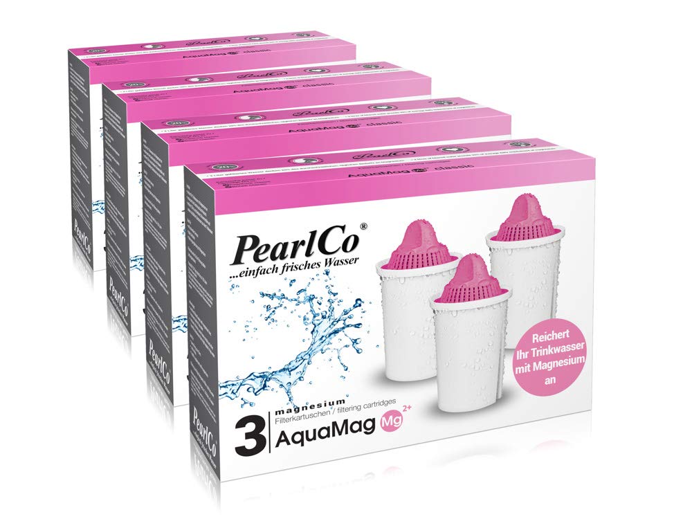 PearlCo - AquaMag classic Pack 12 Filterkartuschen mit Magnesium - passt in Brita Classic Magnesium