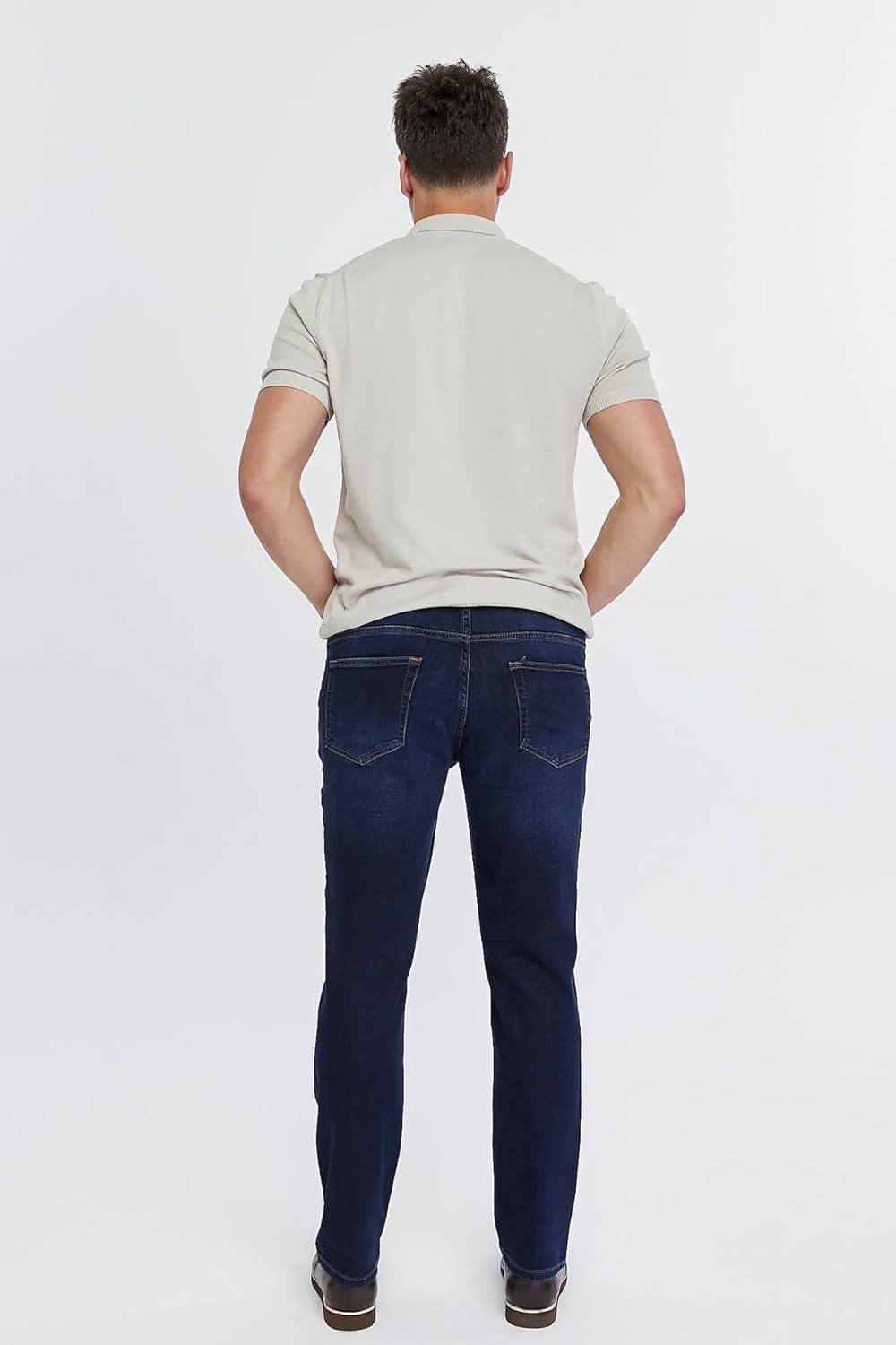 Herren Jeans Regular Fit, Stretch Jeanshose, Herren High Waist, Straight Cut, Basic Washed, Männer H